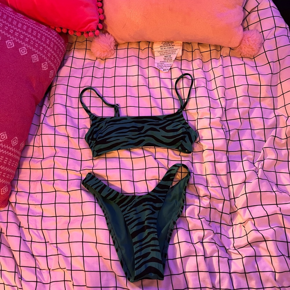 cute green and black bathing suit! from target size xs!